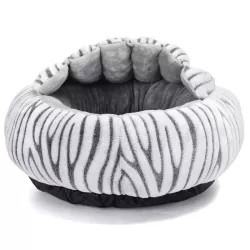 Legowisko dla kota okrągłe z wysokim brzegiem, zebra - 8719138073023