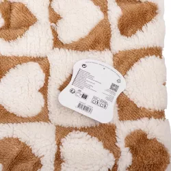 Flanelowa mata dla zwierząt w kratę serc, rozmiar XL - 8719138142613