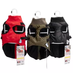 Płaszcz zimowy pikowany dla psa z uprzężą, rozmiar M, 30cm - 8719138141319