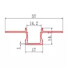 Profil Led Masterled GK 12mm-2 2m czarny mleczny-5904703032557