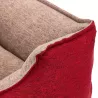 Zestaw 3 lnianych legowisk dla psa i kota, bordowy - 8719138142514