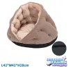 Sztruksowe legowisko-muszla dla kota, L42×W42×H28cm - 8719138142484