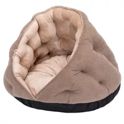 Sztruksowe legowisko-muszla dla kota, L42×W42×H28cm - 8719138142484