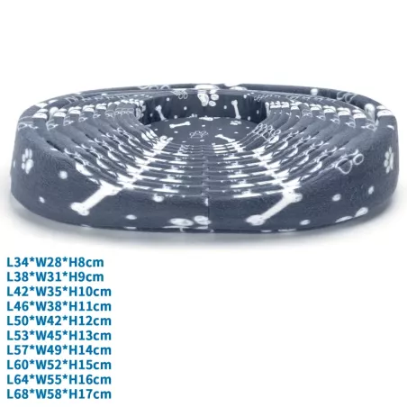 10-częściowy zestaw okrągłych legowisk dla psa, szare - 8719138073078