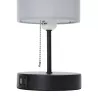 Lampa stołowa bez żarówki, E27, MAX.40W, 2x USB, żelazo/płótno - 8433325428815