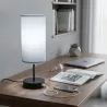 Lampa stołowa bez żarówki, E27, MAX.40W, 2x USB, żelazo/płótno - 8433325428815