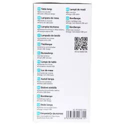 Lampa stołowa bez żarówki, E27, MAX.40W, 2x USB, żelazo/płótno - 8433325428815