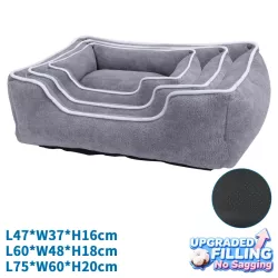 Zestaw 3 kwadratowych, pluszowych legowisk dla psa - 8719138072354