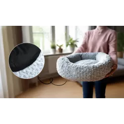 Zestaw 3 okrągłych, żakardowych legowisk dla psa i kota - 8719138072439