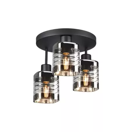 Kinkiet E27 LED Senti x3 czarny okrągły-5904703032724