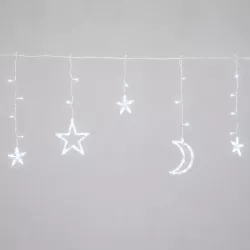 Solarne lampki sznurkowe, gwiazdy i księżyce fala, chłodna biel, 3-8433325365998