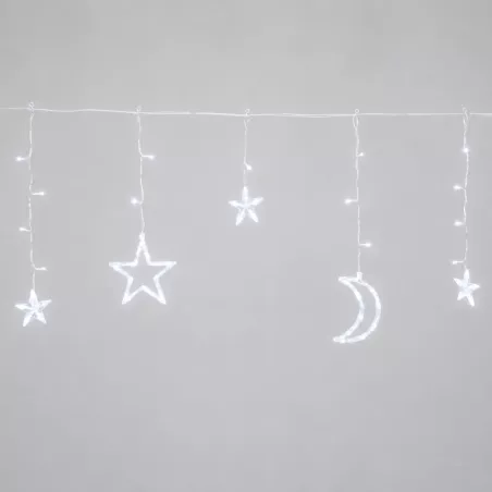 Solarne lampki sznurkowe, gwiazdy i księżyce fala, chłodna biel, 3-8433325365998