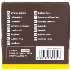 Girlanda solarna z kulkami G50 długość 10 m 20 białych ciepłych bąbli-8433325329198
