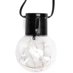 Kolorowa girlanda solarna 10 kul G50 podświetlane 5m drucikiem RGBY-8433325329129