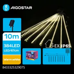 Solarna girlanda z deszczem meteorytów 8 barwnych sopli po 30 cm RGBW-8433325329068