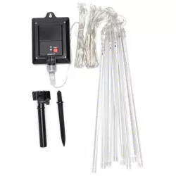 Solarna girlanda z deszczem meteorytów 8 sopli po 30 cm białe zimne-8433325329051