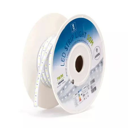 Taśma LED biała zimna 230V 10mm 60led/m szpula 50mb zewnętrzna IP65 - 8433325212919