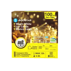 Solarna taśma świetlna rurka Φ5mm, Ciepła biel, 2m+10m-8433325307332