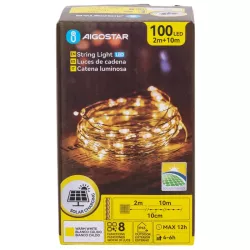 Solarna taśma świetlna, Ciepła biel, 2m+10m-8433325305840