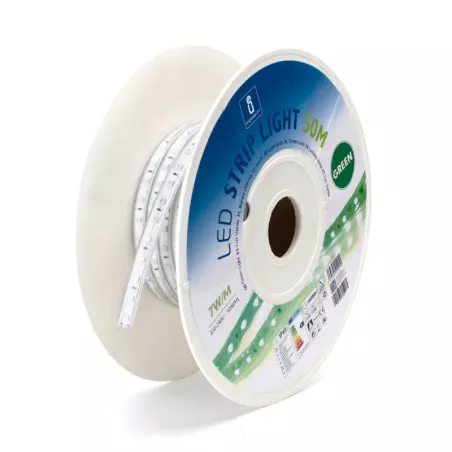 Taśma LED zielona 230V 10mm 60led/m szpula 50mb zewnętrzna IP65 - 8433325212940