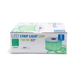 Taśma LED zielona 230V 10mm 60led/m szpula 50mb zewnętrzna IP65 - 8433325212940