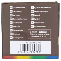 Girlanda ogrodowa solarna 50 RGBY kolorowe mleczne małe kulki dł. 10m - 8433325300951