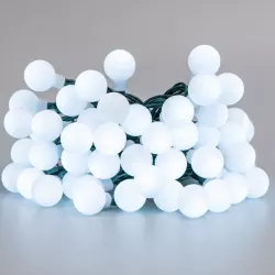 Girlanda ogrodowa solarna 50 białe chłodne mleczne małe kulki dł. 10m - 8433325300944