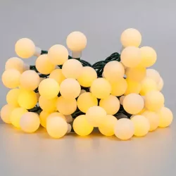 Girlanda ogrodowa solarna 50 białe ciepłe mleczne małe kulki dł. 10m - 8433325300937