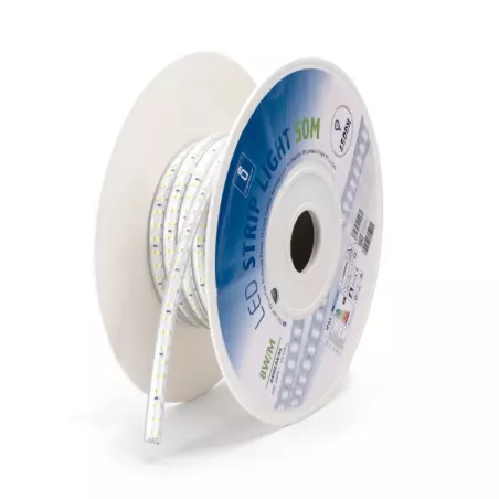 Taśma LED 230V biała zimna wysokonapięciowa 10mm 180led/8w/m 50m IP65 - 8433325212964