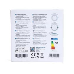 Plafon LED podtynkowy okrągły 15W, ciepła biel 3000K, D17,5cm - 8433325210090