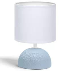 Lampka stołowa ceramiczna, niebiesko-biała, E14 max 40W, bez żarówki - 8433325196967