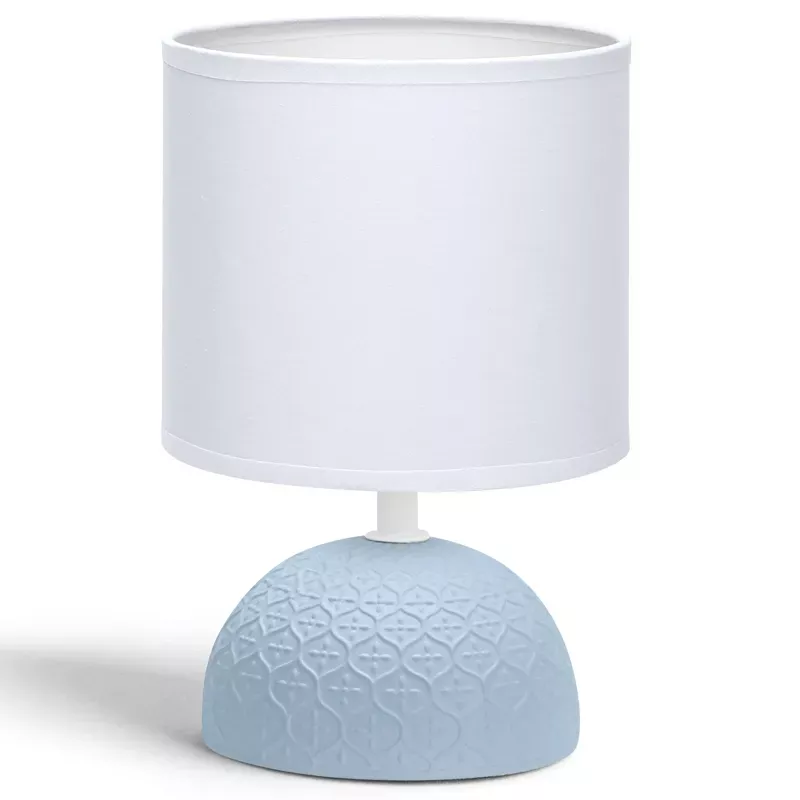 Lampka stołowa ceramiczna, niebiesko-biała, E14 max 40W, bez żarówki - 8433325196967