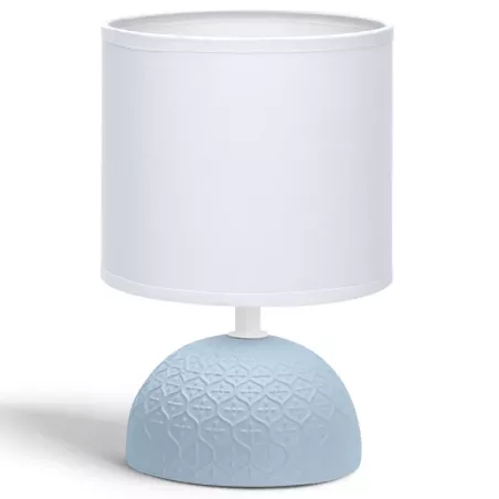 Lampka stołowa ceramiczna, niebiesko-biała, E14 max 40W, bez żarówki - 8433325196967