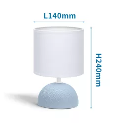 Lampka stołowa ceramiczna, niebiesko-biała, E14 max 40W, bez żarówki - 8433325196967