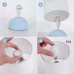 Lampka stołowa ceramiczna, niebiesko-biała, E14 max 40W, bez żarówki - 8433325196967