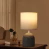 Lampka stołowa ceramiczna z motylami, szara, E14 max 40W, bez żarówki - 8433325197018