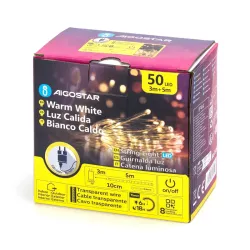 Wąż świetlny LED niskonapięciowy Φ5mm, 5m, 50 LED, ciepła biel, IP44 - 8433325307219