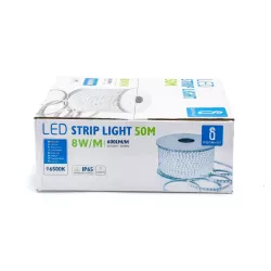 Taśma LED 230V biała zimna wysokonapięciowa 10mm 180led/8w/m 50m IP65 - 8433325212964