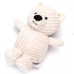 Pluszowy miś dla psa z dźwiękiem, kremowo-biały, 19cm - 8719138062799