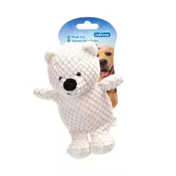 Pluszowy miś dla psa z dźwiękiem, kremowo-biały, 19cm - 8719138062799