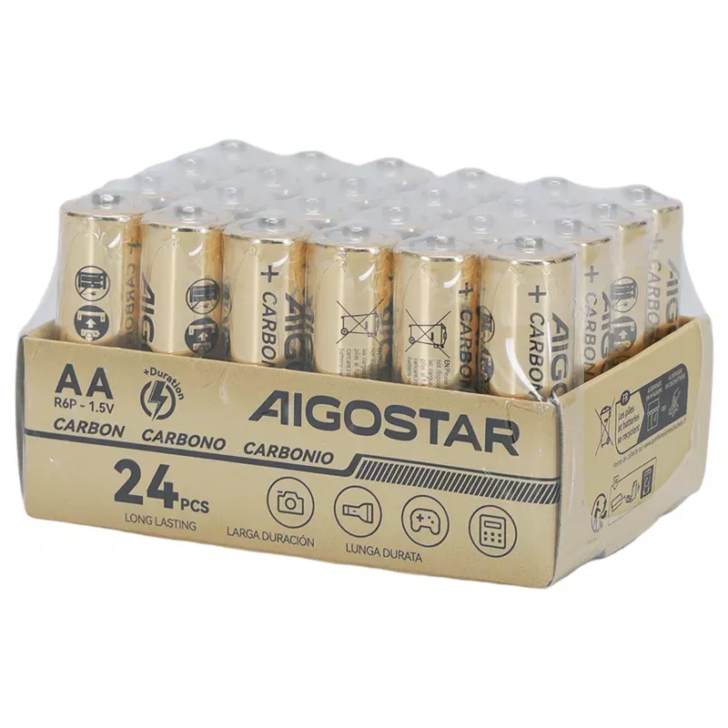 Baterie węglowo-cynkowe AA R6P 1,5V Aigostar, 24 szt. - 8433325429324