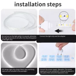 Taśma LED 230V biała zimna wysokonapięciowa 8mm 120led/7w/m 50mb IP65 - 8433325212988