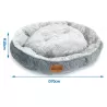 Okrągłe legowisko dla psa z aksamitu PV w kolorowe bloki, śr. 70 cm - 8719138220106