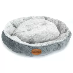 Okrągłe legowisko dla psa z aksamitu PV w kolorowe bloki, śr. 70 cm - 8719138220106