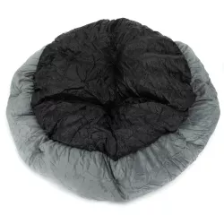 Okrągłe legowisko dla psa z aksamitu PV w kolorowe bloki, śr. 70 cm - 8719138220106