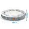 Okrągłe legowisko dla psa z aksamitu PV w kolorowe bloki, śr. 80 cm - 8719138220113