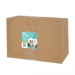Okrągłe legowisko dla psa z aksamitu PV w kolorowe bloki, śr. 80 cm - 8719138220113