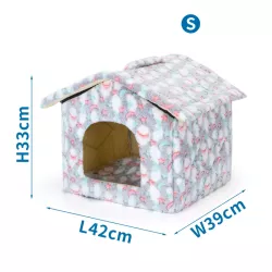 Pluszowy domek z nadrukiem w gwiazdy dla psa i kota, rozmiar S - 8719138047505