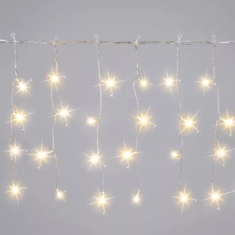 Lampki Łańcuchowe LED Sople 200 Diod Ciepłe Migające IP44 - 8433325352615