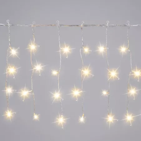 Lampki Łańcuchowe LED Sople 200 Diod Ciepłe Migające IP44 - 8433325352615